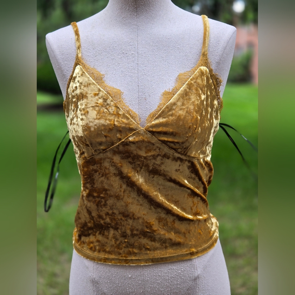 F21 Velvet Gold Cami Top